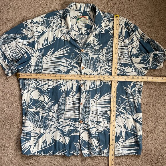 Paradise Found Hawaiian Shirt Mens XL Blue Tom Selleck Magnum PI Vintage Resort - Picture 5 of 7